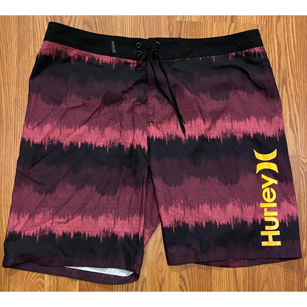 Hurley Board Shorts Pink Wave Mens 36 8" Beach Swim Trunks